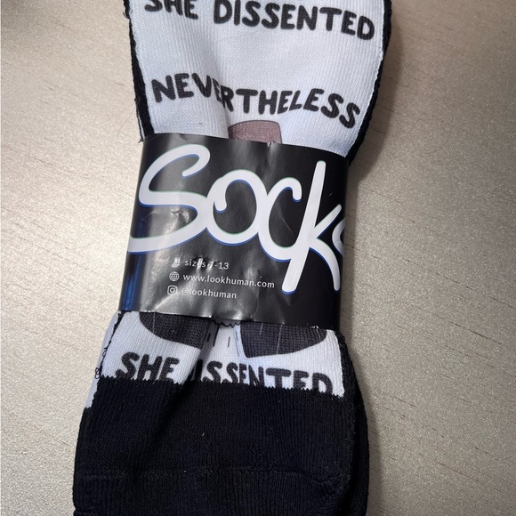 RBG Ruth Badar Gingsberg socks Nevertheless she dissented NWT - Picture 3 of 4